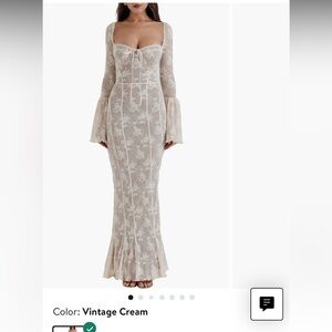 House of CB Delilah Floral Long Sleeve Lace Maxi Dress